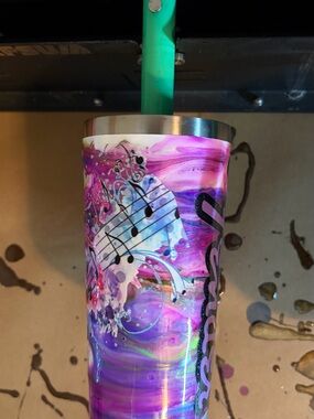 Fender Purple Music-Themed Stainless Tumbler